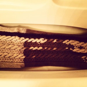 Alpaca shawl going in for a soak!