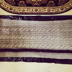 Alpaca shawl drying on my living room floor